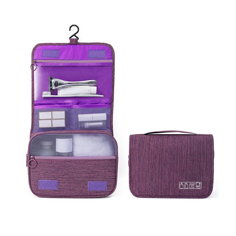 

Дорожная сумка для хранения Органайзеры для хранения косметики Большая вместимость Сумка для хранения макияжа Портативная сумка для мытья Организация домашнего хранения фиолетовый