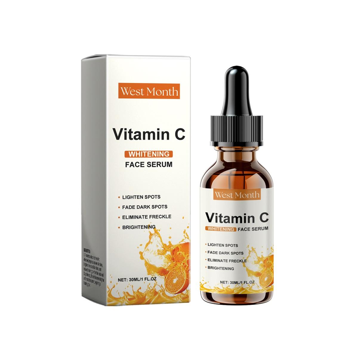 Vitamin C Facial Essence Fade Dark Spots Eliminate Freckles Acne Marks Repair Smooth Skin Care Hyaluronic Acid Brightening Serum 30ml Boxed как