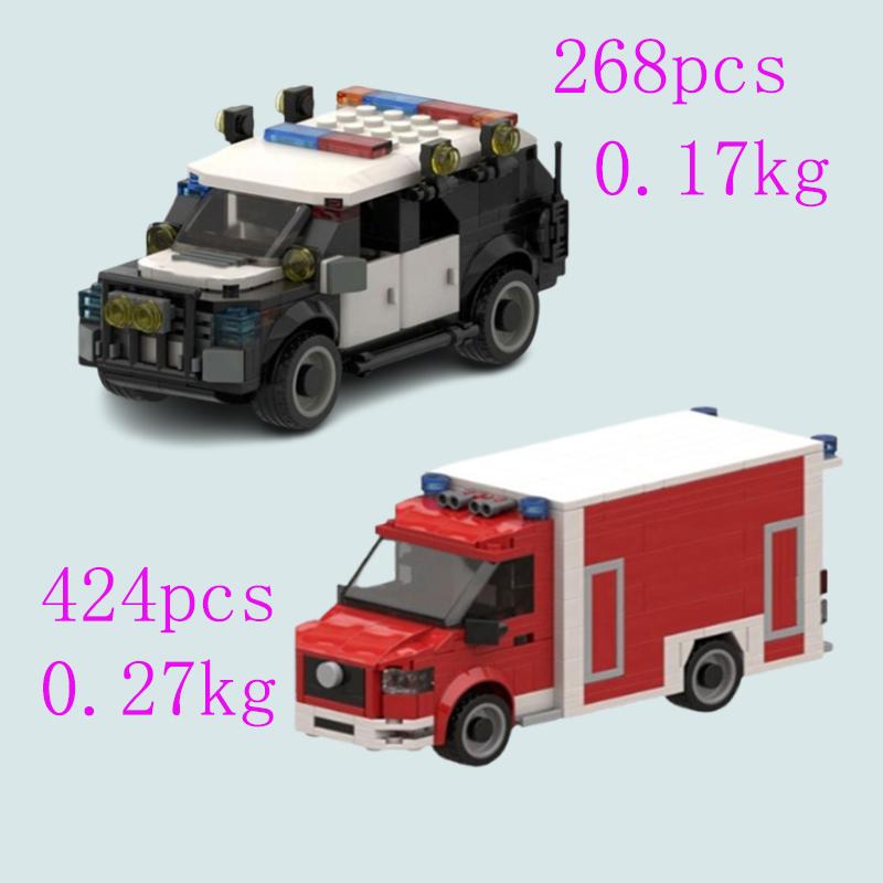 Spot small particle assembly building blocks MOC-52947 37375 city vehicle rescue vehicle educational toy building model gift set