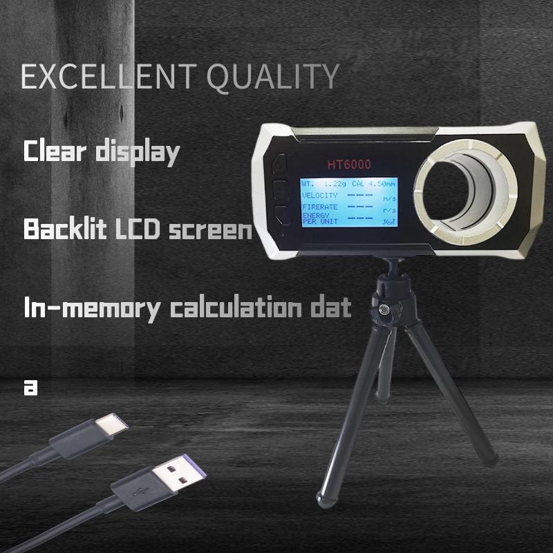 Ekran LCD Chronograf prędkości strzału pocisku Ekran strzelecki HT6000 Velometer Wiatrówka Paintball Gun Speed APP Inteligentny tester prędkości