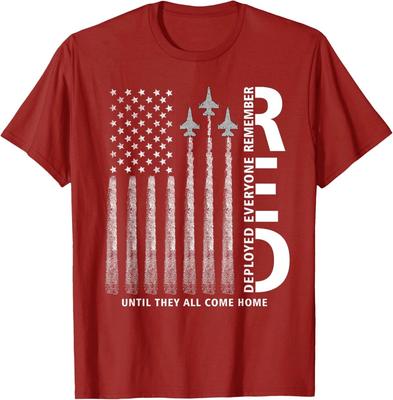 Remember Everyone Deployed RED Friday Military American Flag 100% Cotton T-shirt Mens Tees Top