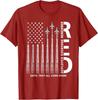 Remember Everyone Deployed RED Friday Military American Flag 100% Cotton T-shirt Mens Tees Top