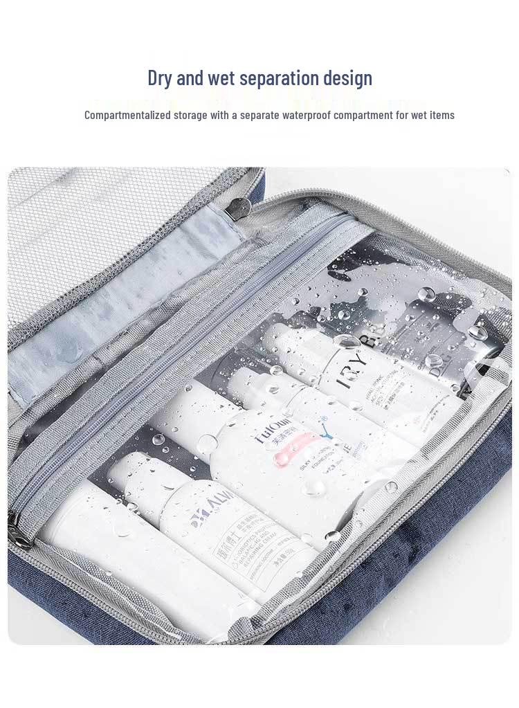 Men's Waterproof Travel Wash & Makeup Bag - Foldable & Portable for Daily Storage