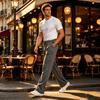 Men's Sweatpants with Drawstring and Elastic Waistband for Everyday Wear