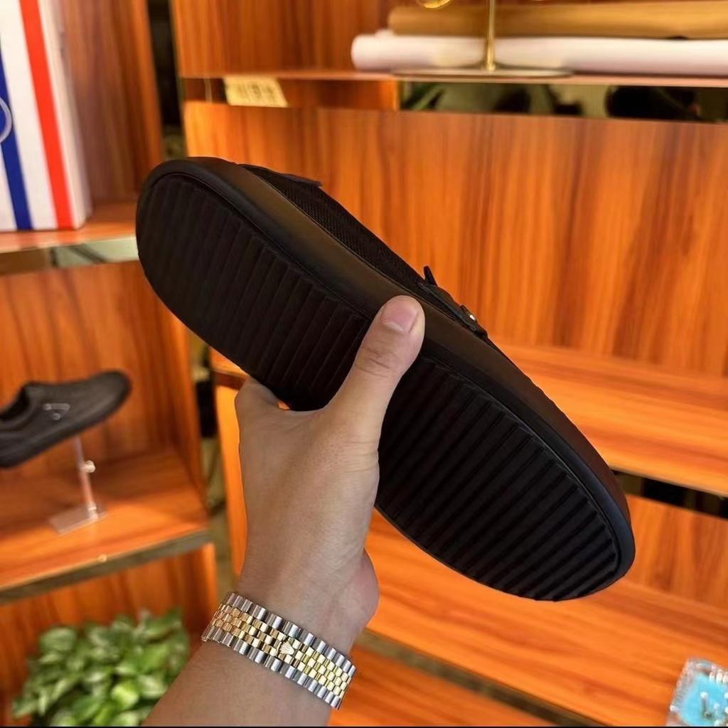 Casual men's new mesh trend Korean non-slip creative breathable Doudou shoes one-pedal breathable and comfortable style