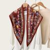 Twill silk triangular scarf, clothing accessories, cashew nut double-sided printed belt, versatile women's rhombus silk scarf, bag head, fart curtain.