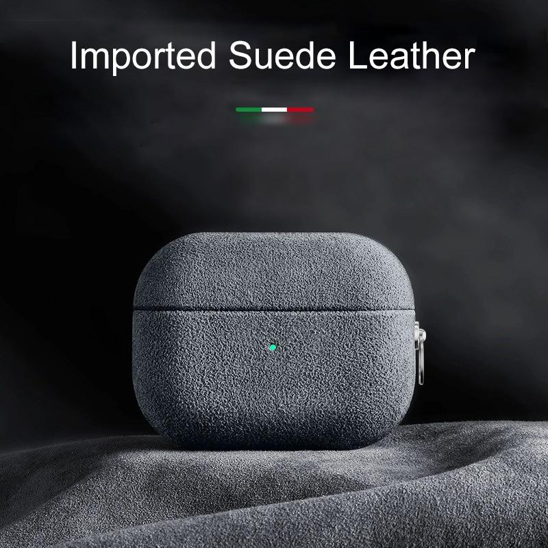 Luxury Italian Suede Leather Headphone Case for AirPods 4 3 1 Pro2 Supercar Material Wireless Charge All Inclusive Earphone Case