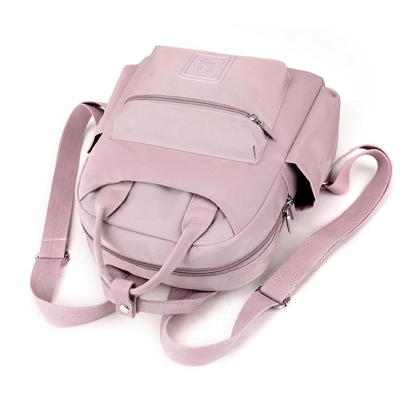 Nylonowa torba Damski plecak Plecak o dużej pojemności w jednolitym kolorze