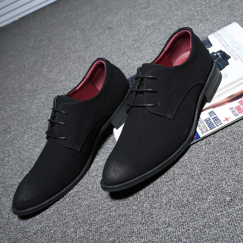 Fashion 2025 New Men's Suede Lace-Up Casual Shoe  Classic Low -Heeled Office Shoe  Fashionable Perforated Breathable Wedding Party Shoes