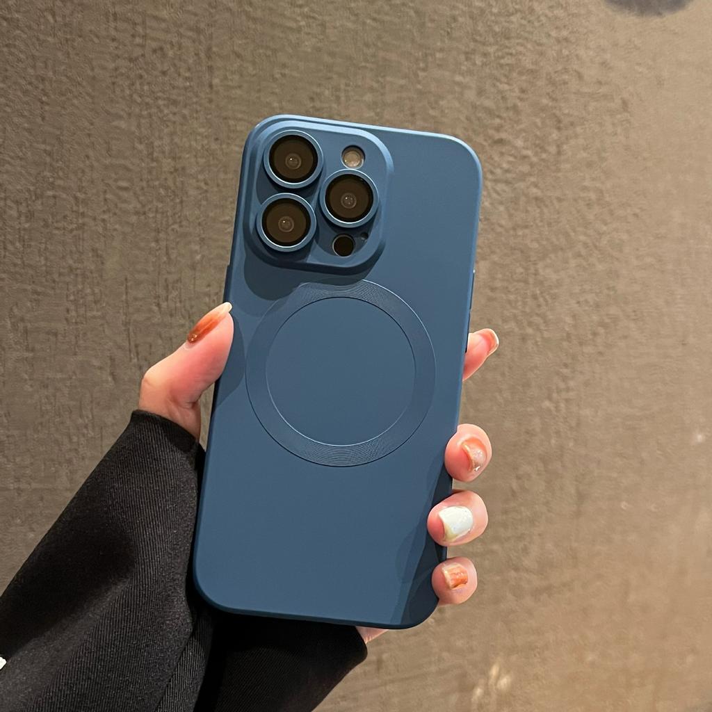 Applicable To iPhone11promax Liquid Magnetic Mobile Phone Case Apple 11 Silicone CD Pattern with Built-in Lens Case