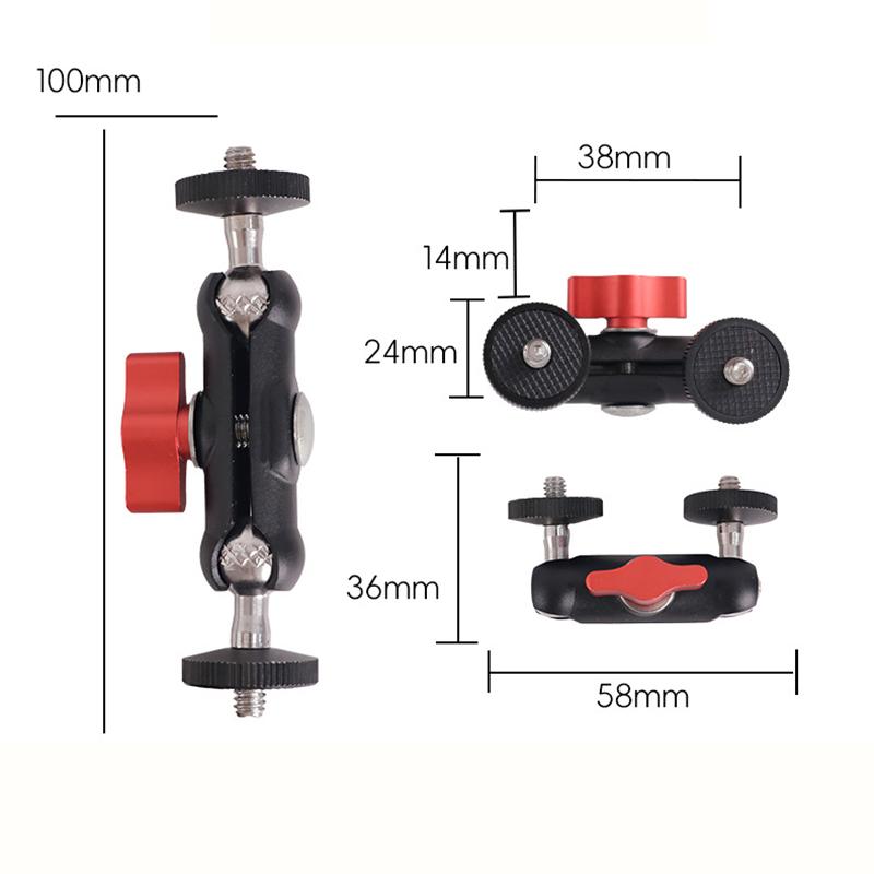 Double Ball Head Articulating Magic Arm With 1/4'' Screw Extend Mount For Monitor Camera Light Mic Photopraphy Accessories