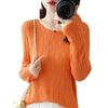 Women's Korean Style Loose Knit Pullover - Low Round Neck, Long Sleeve, Lightweight for Layering