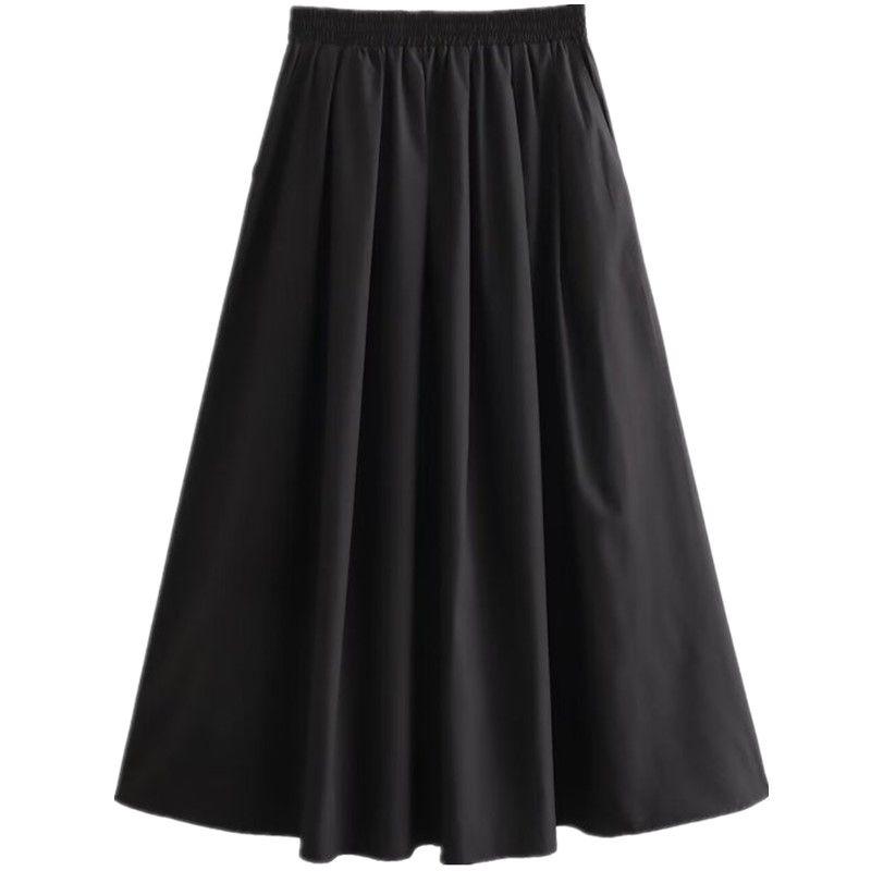 Fashion Wind 2024 Spring New Arrival Female Slim Looking Easiest for Match Black High Waist Loose Skirt 4437246 800