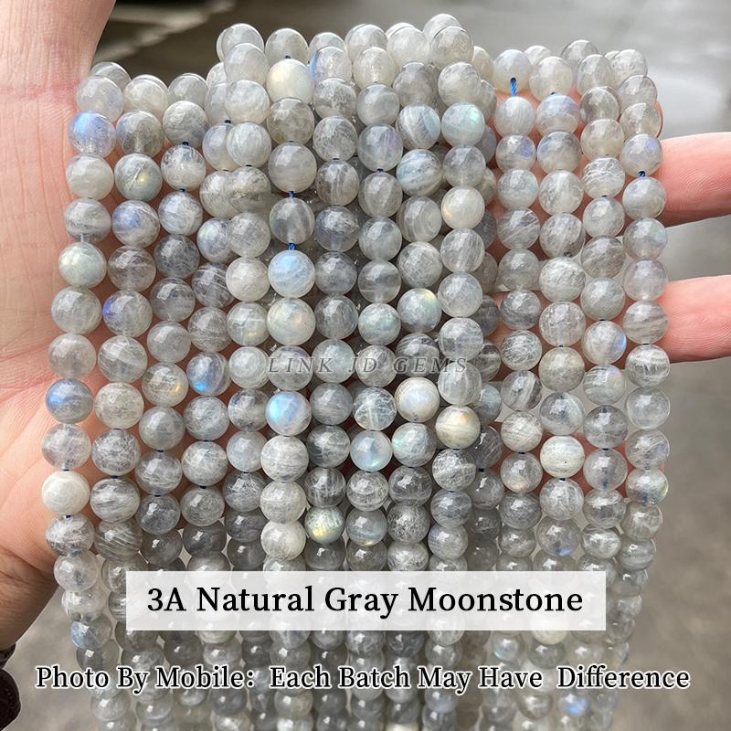 Natural Blue Flash Moonstone Beads High Quality Round Loose Spacer Gemstone For Jewelry Making Diy Bracelet Necklace Accessories