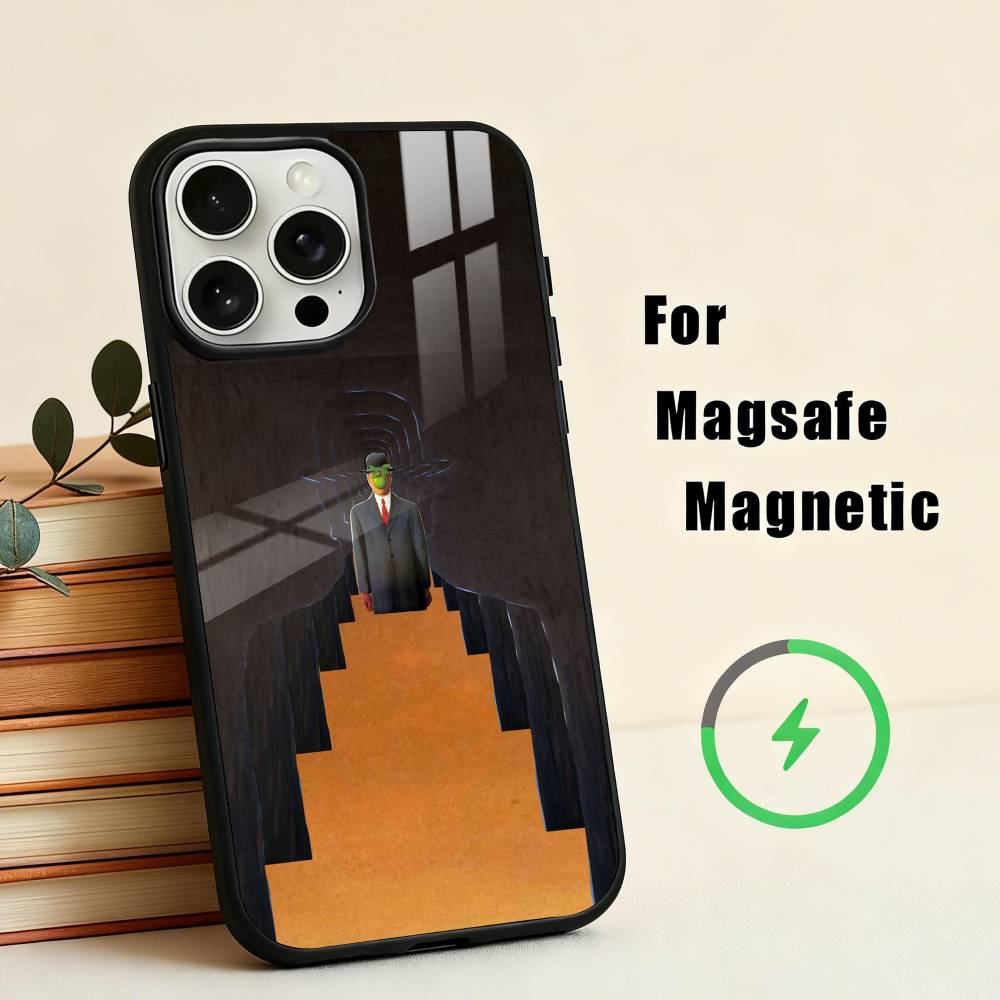 R-Rene M-Magritte A-Art   Phone Case For iPhone17,16,15,14,13,12,11 Plus,Pro Max Magnetic For Magsafe Wireless Charging