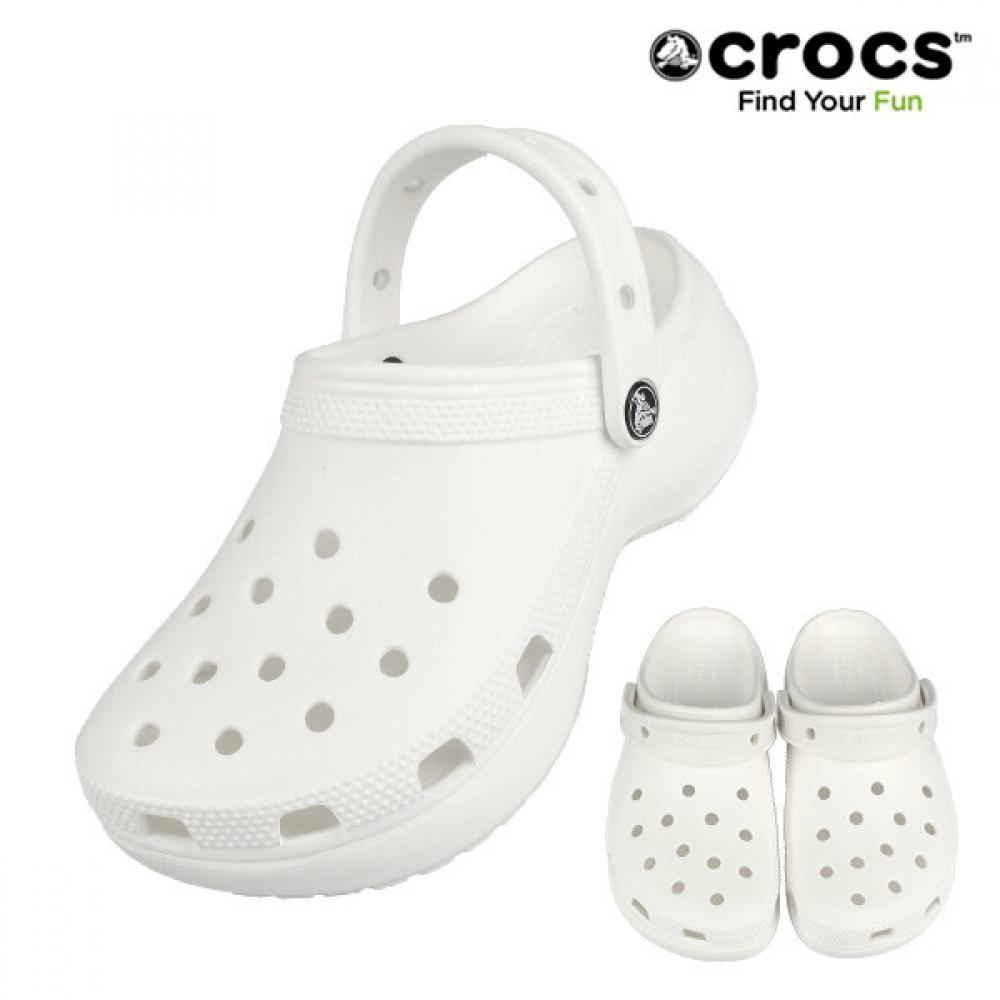 Crocs Tamancos Plataforma Clássicos Feminino 206750 100 Branco