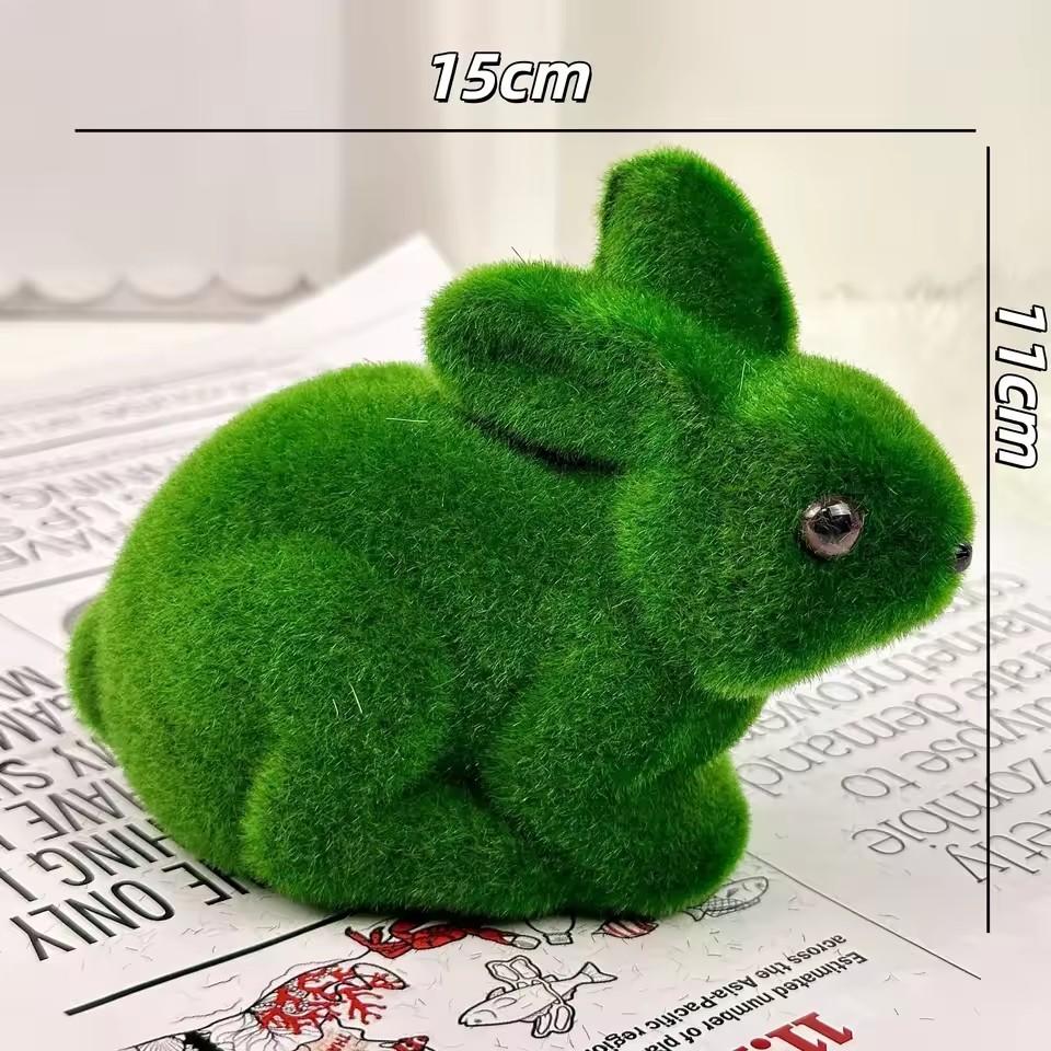 Easter Bunny Green Foam Flocking Simulation Rabbit Three-dimensional Moss Rabbit Gardening Decoration Easter Decoration