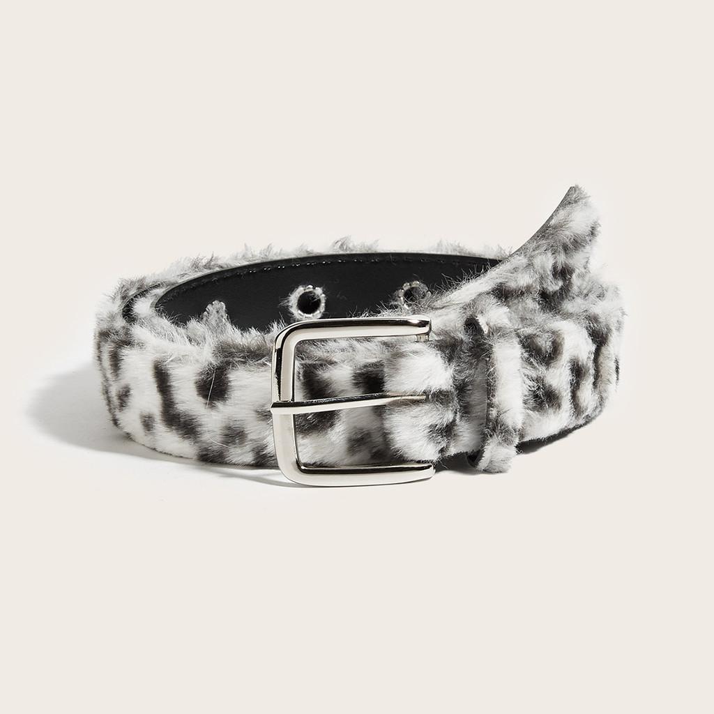 Leopard Print Belt With Gold Alloy Buckle For Womens Fashion And Casual Wear