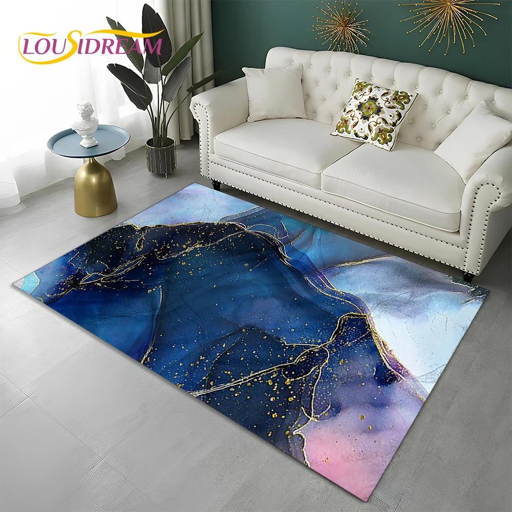 Green Gold Blue Black Marble Nordic Carpet Rug for Home Living Room Bedroom Sofa Doormat Decor,kid Area Rug Non-slip Floor Mat