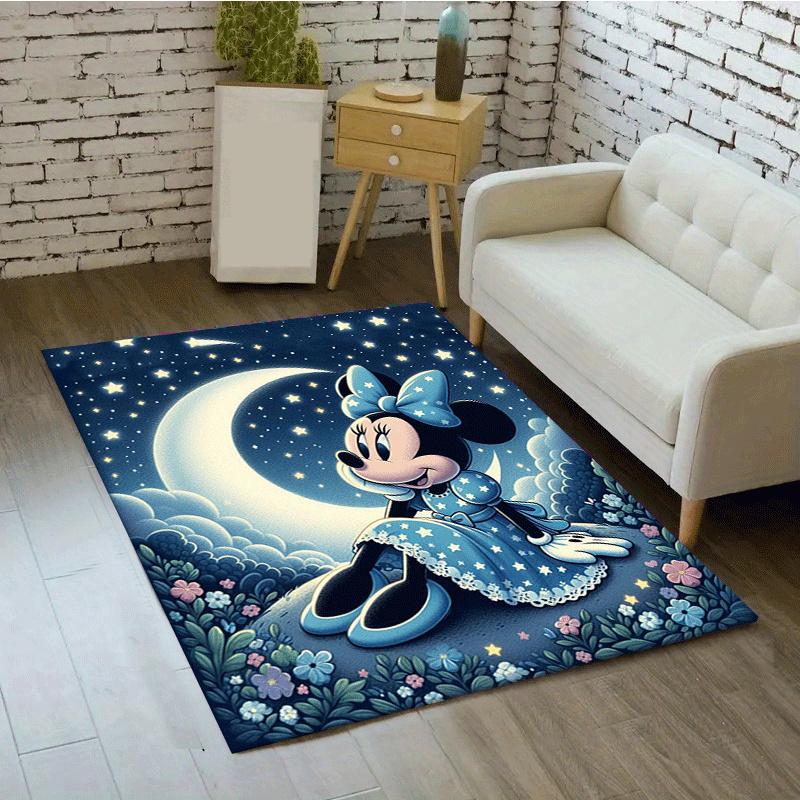 1pc Minnie Pattern Area Rug Soft Flannel Floor Mat for Living Room,Office,Bedroom and Carpet,Sofa Coffee Table Floor Mat