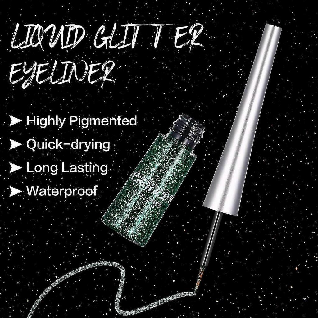 16 Colors Glitter Metallic Liquid Eyeliner Set, Waterproof Long Lasting Pigmented Shimmer Eye Liner Pencil Makeup Kit for Women