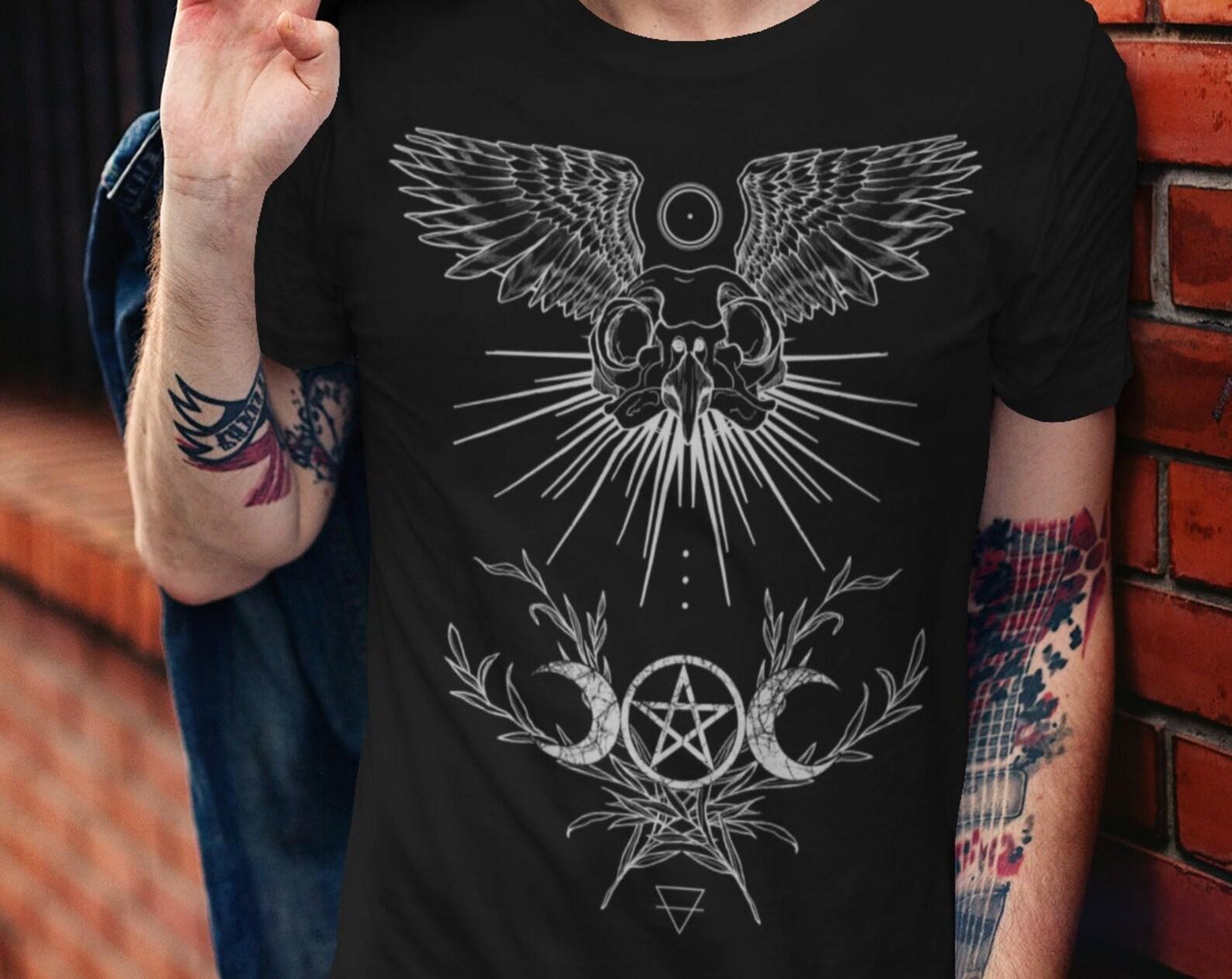 T-shirt Animal Skull / Graphic dark alternative tee / Alchemyc elements / Dark Mori/ Witch Aesthetic/ 2XL