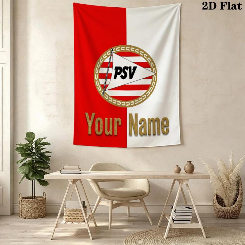 PHEilips Sport Vereniging Custom Name Wall Tapestry Aesthetic Wall Hanging Printed Fabric Blanket Decorative Tapestries for Bedroom Living Room Home D