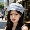 Blue Striped Navy Hat Y2K Beret Hat Korean Captain Hat  Spring