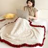 Handgestrickte Rose Blume Decke Strauß Romantisches Valentinstagsgeschenk Weiche Nickerchen Überwurfdecke