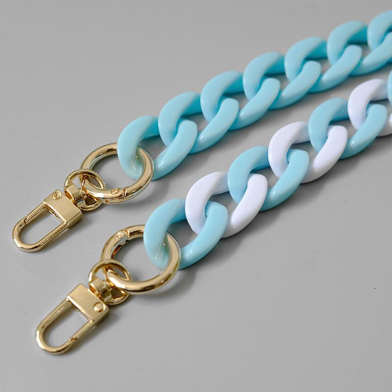 Nová módní žena Kabelka Příslušenství Řetízek Odnímatelný Náhradní Bílá Modrá Kabelka Popruh Ženy Pryskyřice na rameno Roztomilý řetízek na telefon