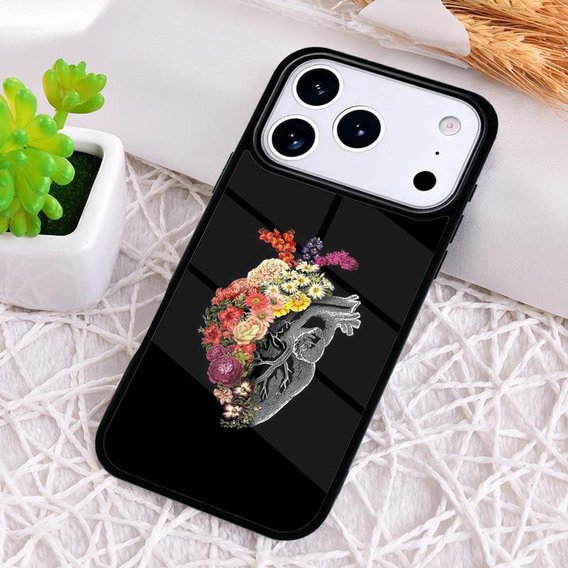 Flower Heart Phone Case for iPhone 17 Air 16 15 11 12 14 13 Pro Max Shockproof Cover
