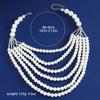 Multi Layer Imitation Pearl Necklace Sweater Chain Jewelry Accessory