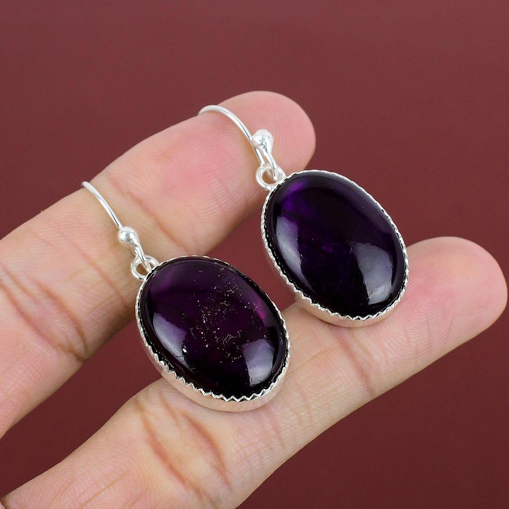 Purple Fire Labradorite Earring 925 Sterling Silver Earring Designer Jewelry Top Quality Gemstone Earring Handmade Earring Gifts For Friend