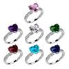 Crystal Heart Ring for Women Cubic Zirconia Heart Shaped Engagement Promise Band Ring Fake Diamond
