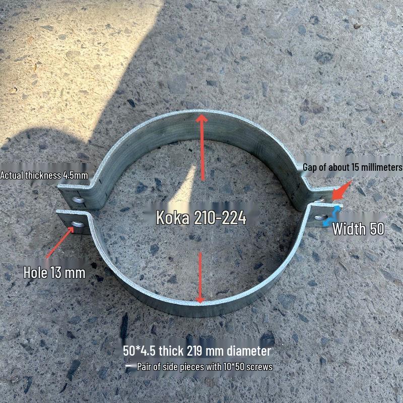 Abrazadera de Mástil y Cable de Viento Semicircular de Servicio Pesado para Postes de Cemento