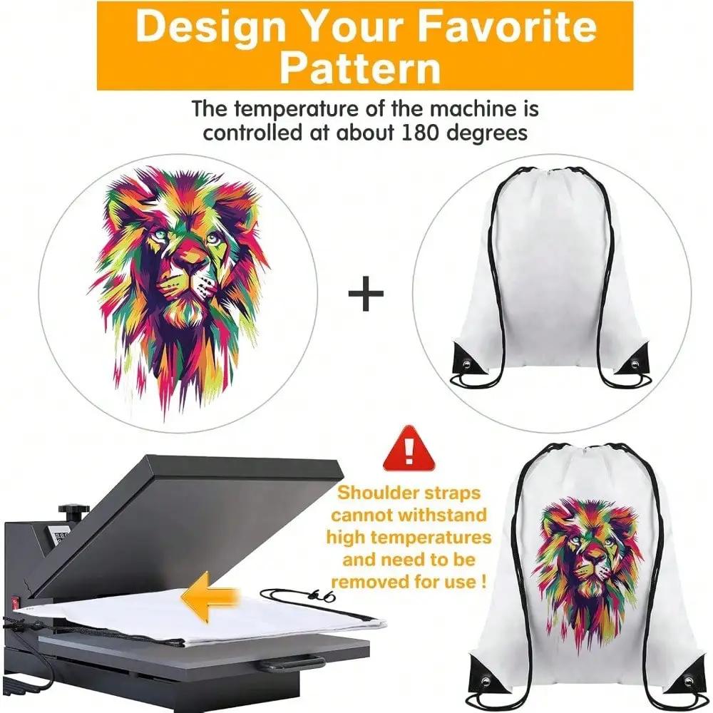 10 buc pungi cu șnur pentru sublimare, goale, cu șnur, rucsac, presă termică în vrac, pungi reutilizabile pentru sublimare, geantă de depozitare pliabilă