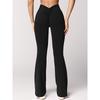 Women's V-neck High Waist Wide Leg Yoga Pants with Back Lift