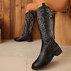 thick-soled western cowboy boots women's 2025 summer new embroidery travel wear medium boots outdoor desert short boots
