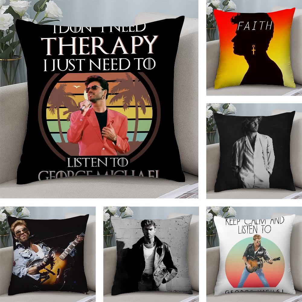 G-George Michael Singer Pillow Case Short Plush Pillow Covers Sofa Decorative Gift Home Double-sided Printing Cushion Cover