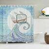 Sailboat Waterproof Bathroom Shower Curtains Sea Navigation Bath Curtains 3d Printing With Hooks 180*180cm Washable Cloth