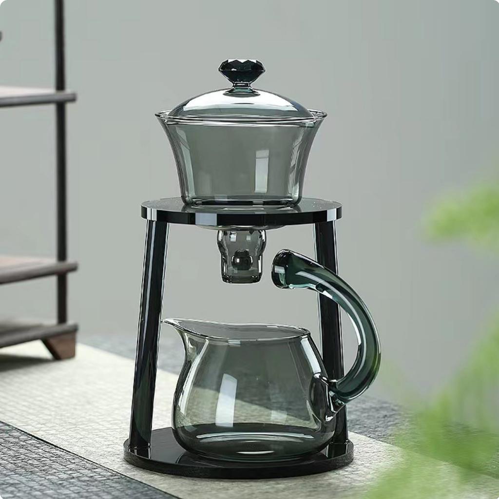 Glass Gongfu Tea Set Built-in Strainer Automatic Tea Brewer Set for Home, Office