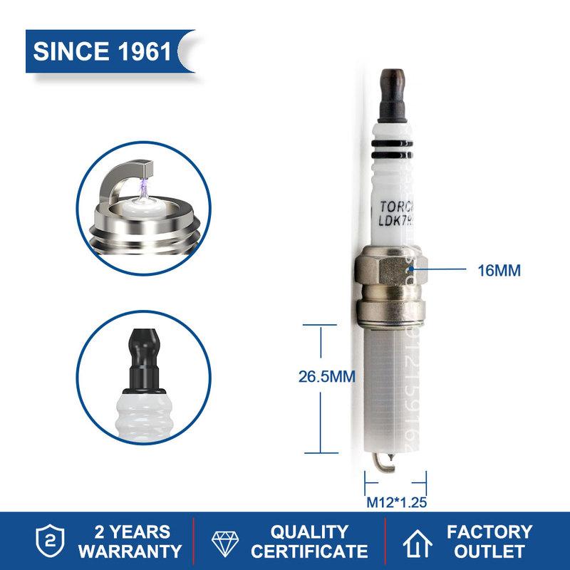 4PCS Iridium Spark Plugs TORCH LDK7RTI Replace for ZXU22HPR8 SXU22HDR8 for 01651391 for YR6NPP332 for LKR7B9 for YR7MPP33