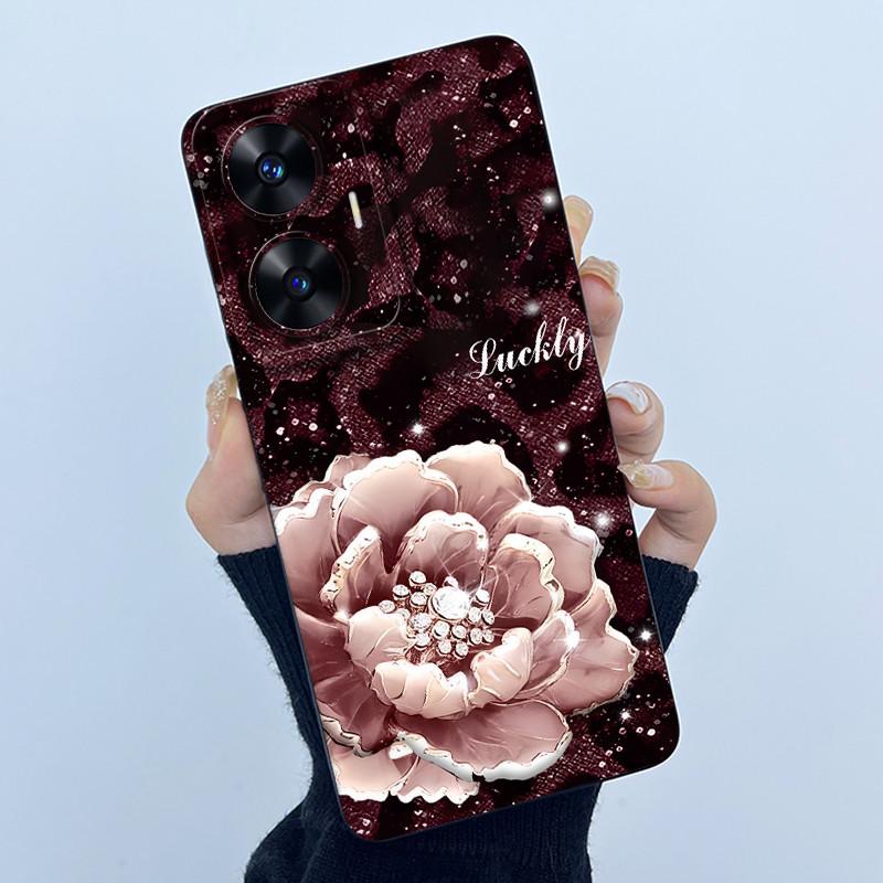 Hülle für Realme C55 NFC Realme C55 4G Narzo N55 2023 Handyhülle Süßer Panda Süße Mädchen Katzen Weiches Silikon Stoßfeste Abdeckung