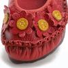 Fashion New Spring Summer Genuine Leather Shoes Women Flats Flowers Soft Flat Cow Leather Shoes Blue Black White Yellow Red D419
