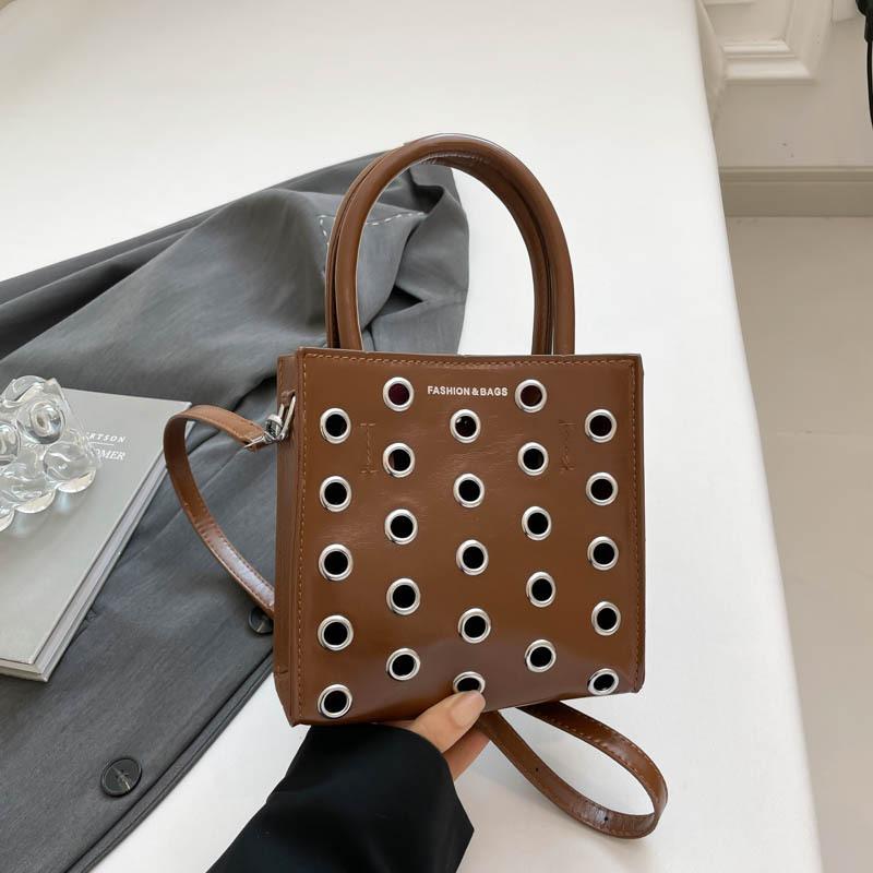 Commuter Small Pouch with Hollowed-out Design, Hand-held, Double-shoulder Strap Crossbody Bag