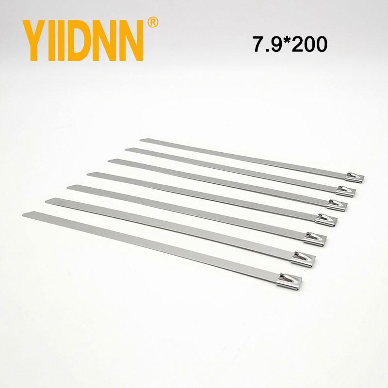 10 PC Heavy Duty 7.9mm Stainless Steel Cable Tie Exhaust Strap Wrap Coated Locking Zip Cable Ties