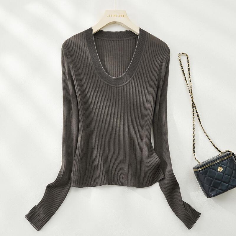 Women's 2026 New Wool Blend Round Neck Long Sleeve Knit Top
