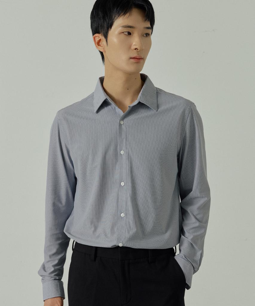 210EDIT Men'S Wrinkle-Free Freedom Shirt [Check Navy]_Cz5Sh200