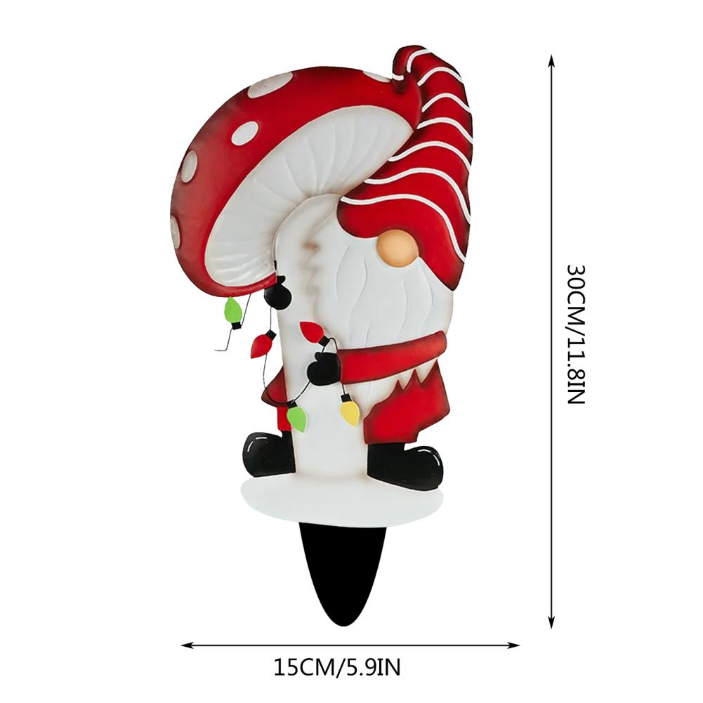 House Number Sign Christmas Gnome Stainless Steel Floor Insert Garden Decoration Insert Card