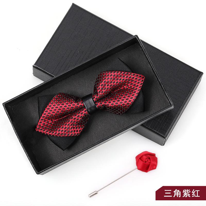 Bow Tie Men'S Wedding Groom Best Man Red Suit Shirt British Brothers Korean Bow Women'S Gift Box